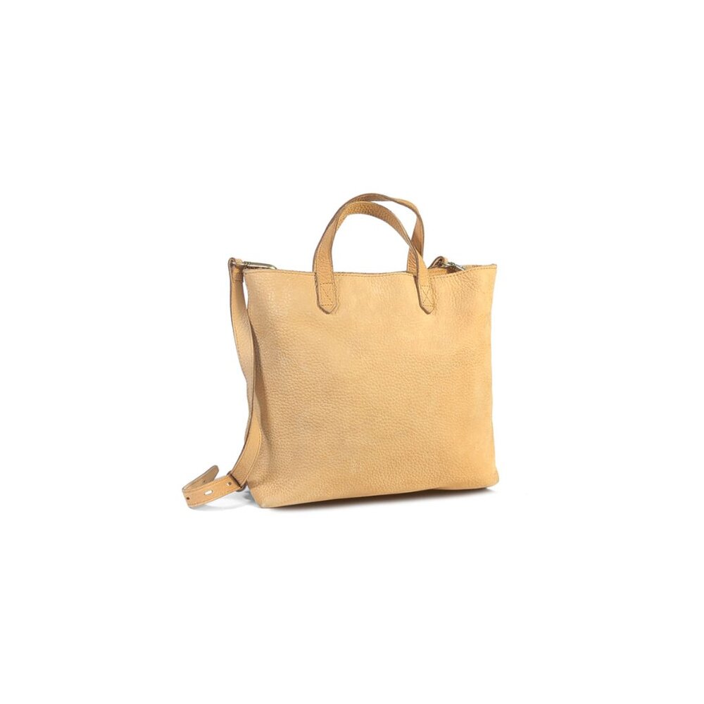 Madewell Transport Tote Zip Top Nubuck Crossbody - Marigold